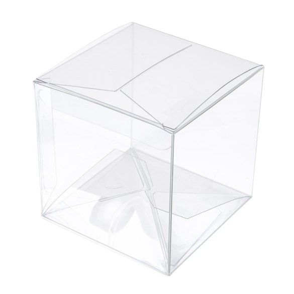 Recyclable Crystal Clear Pop & Lock Boxes, 3 x 3 x 3