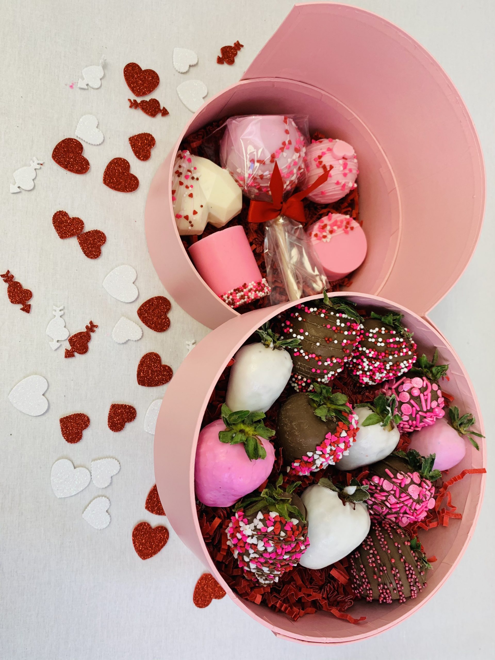 Valentine's Day Desserts Treat Gift Box- with wine